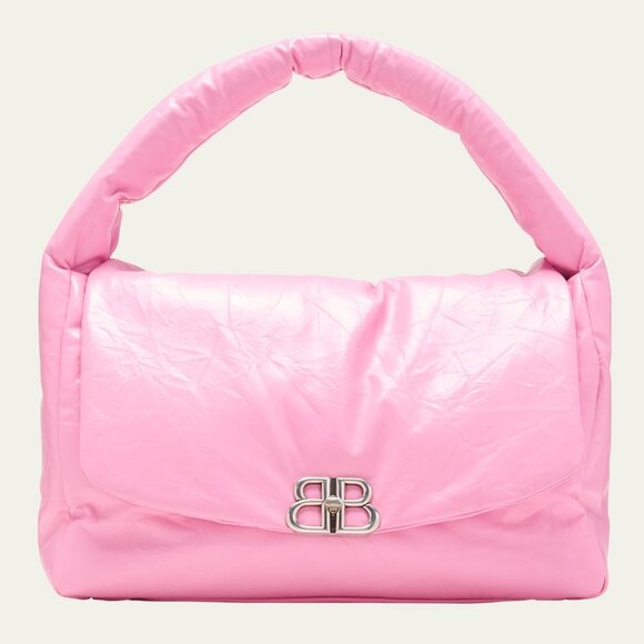 Balenciaga MONACO Sling Leather Shoulder Bag BB Logo Large - Picture 1 of 16